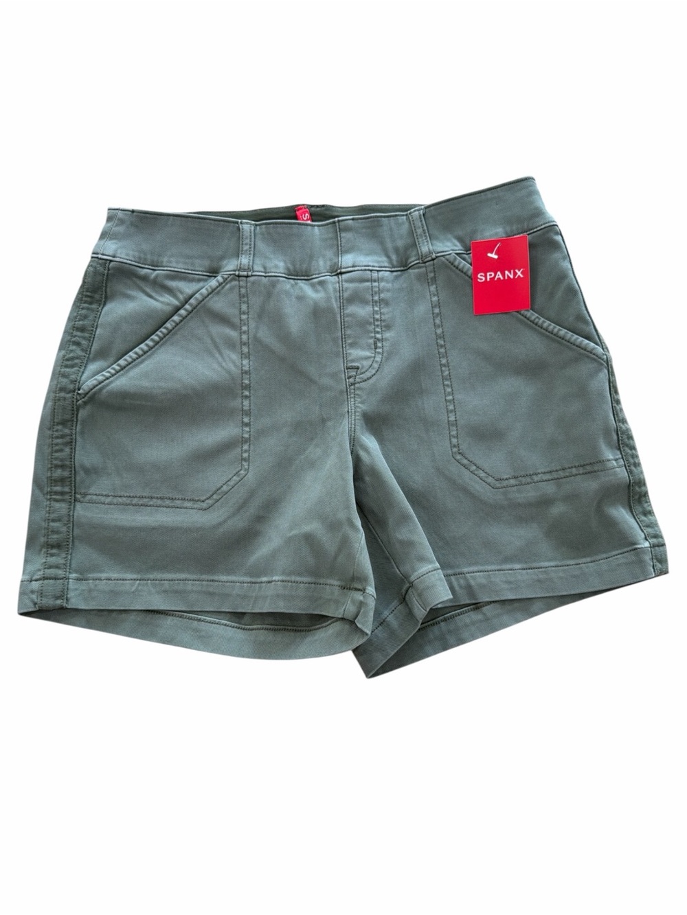 SPANX NWT Stretch Green Twill Shorts